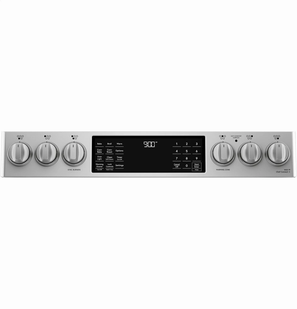 Cafe CHS900P2MS1 Caf 30" Smart Slide-In, Front-Control, Induction And Convection Range With Warming Drawer