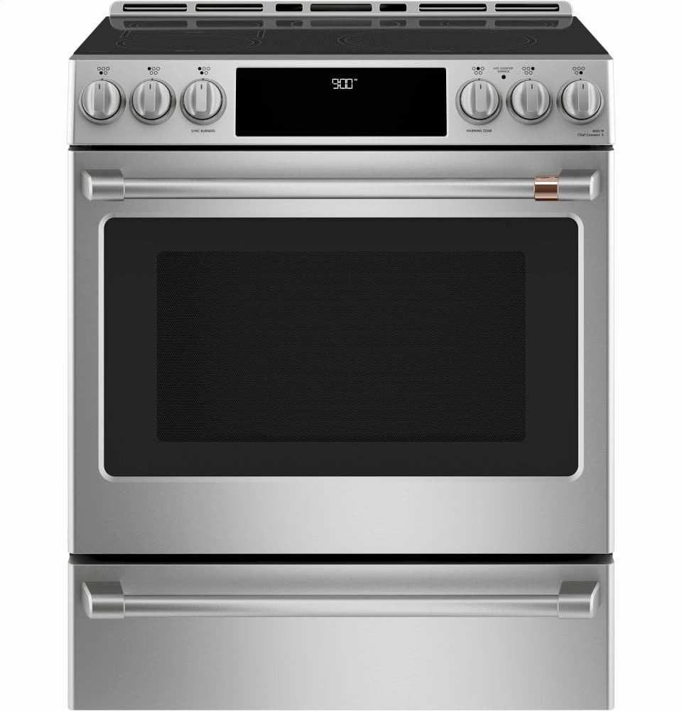Cafe CHS900P2MS1 Caf 30" Smart Slide-In, Front-Control, Induction And Convection Range With Warming Drawer