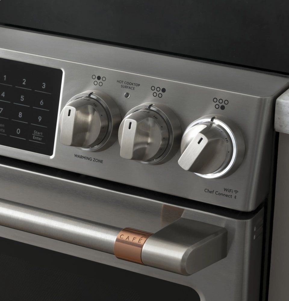 Cafe CHS900P2MS1 Caf 30" Smart Slide-In, Front-Control, Induction And Convection Range With Warming Drawer