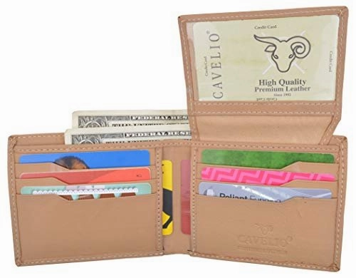 MustHave Items Cavelio Flap-Up Id Credit Card Holder Bifold Men'S Premium Leather Wallet