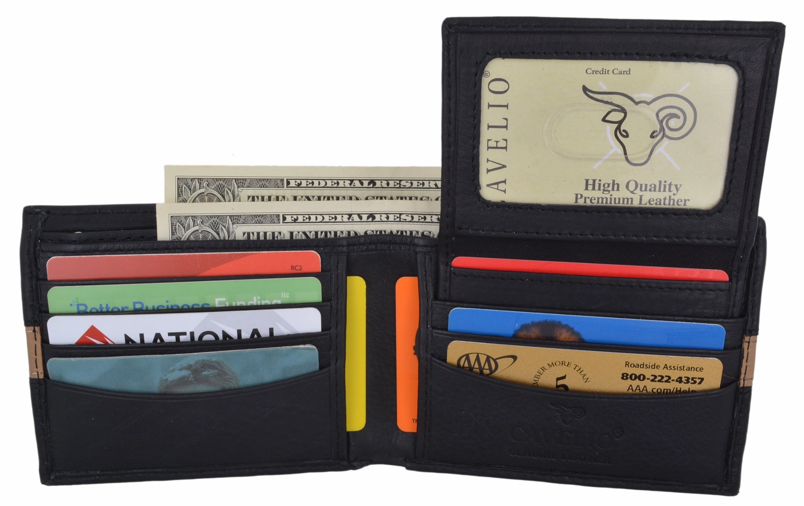 Clearance Sale Now Trending Today Steal Cavelio Leather Men'S Bifold Credit Card Removable Id Wallet