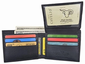 Cavelio Mens Premium Leather Slim Flap Up Card Id Holder Bifold Wallet Trending Hot Deal