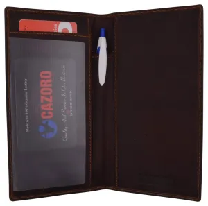 Special Price Offer Cazoro Premium Vintage Leather Rfid Bifold Checkbook Cover Holder New