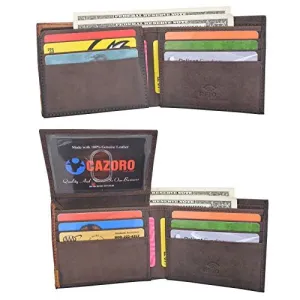 Cazoro Rfid Blocking Bifold Wallet Passcase Genuine Leather And Flip Up Id Mens Wallets Shop the Savings Save Big Online