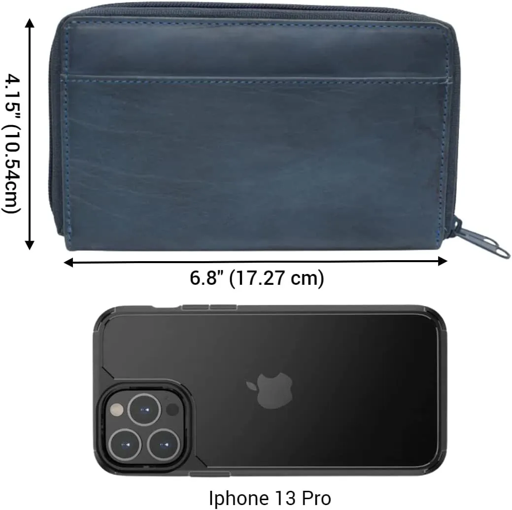 Cazoro Rfid Blocking Genuine Leather Zip Around Large Wallet For Women Credit Card Clutch Holder Phone Wristlet With Zipper Pocket (Purple) Grab Your Hot Pick Flash Deal Today