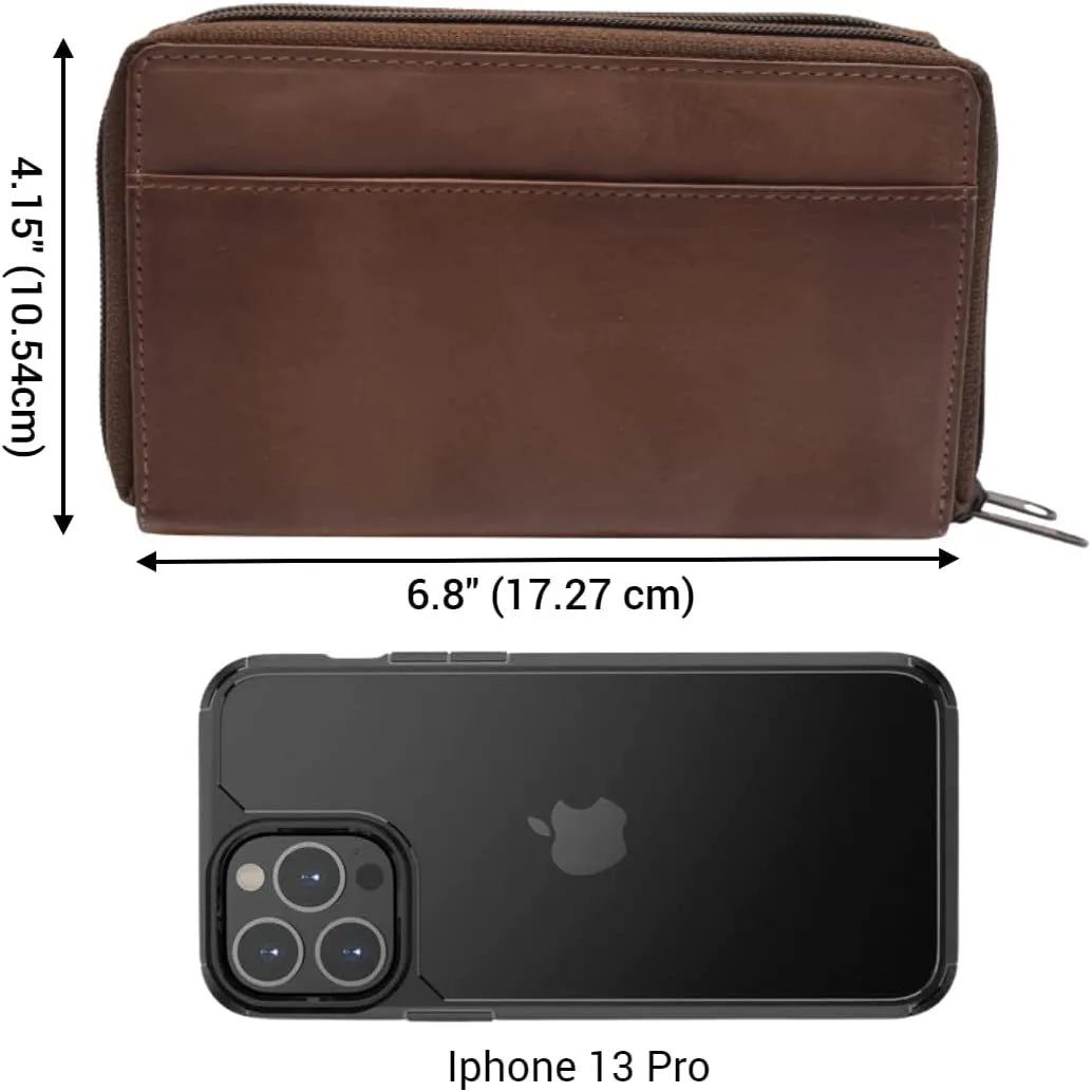 Special Deal Frenzy Dont Miss Hot Deals Cazoro Rfid Blocking Genuine Leather Zip Around Large Wallet For Women Credit Card Clutch Holder Phone Wristlet With Zipper Pocket (Purple)