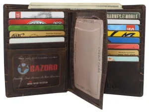 Cazoro Rfid Blocking Men'S Hipster Bifold Vintage Leather Multi-Card Id Holder European Wallet Big Sale Today