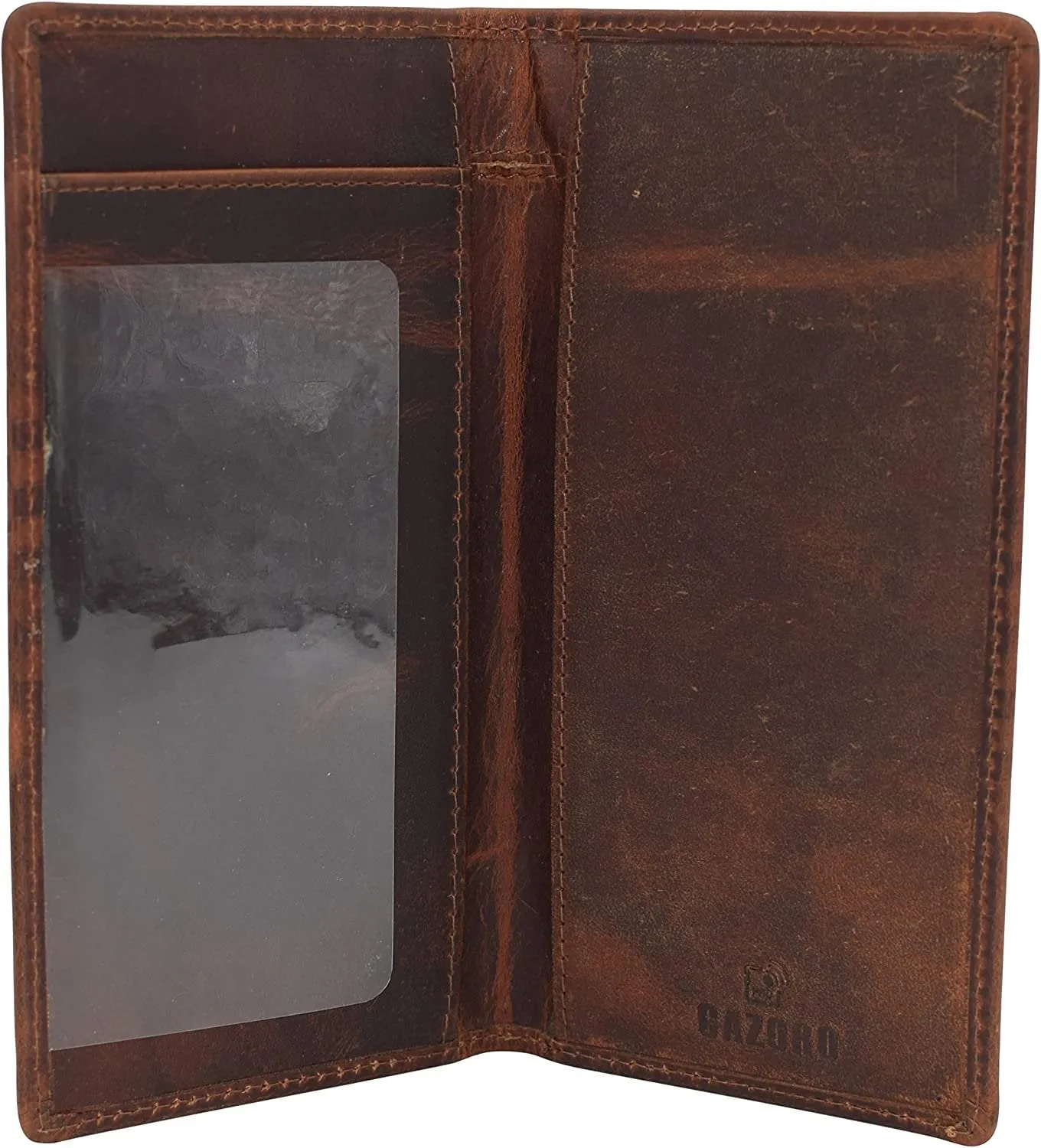 Special Steal Event Cazoro Rfid Blocking Vintage Leather Slim Bifold Standard Checkbook Cover Holder For Men & Women