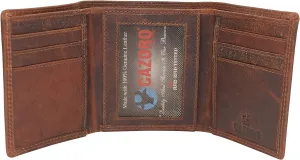 Cazoro Wallets For Men Rfid Blocking Slim Trifold Vintage Leather Men'S Wallet With Box (Burgundy) Shop Todays Picks Price Drop Frenzy