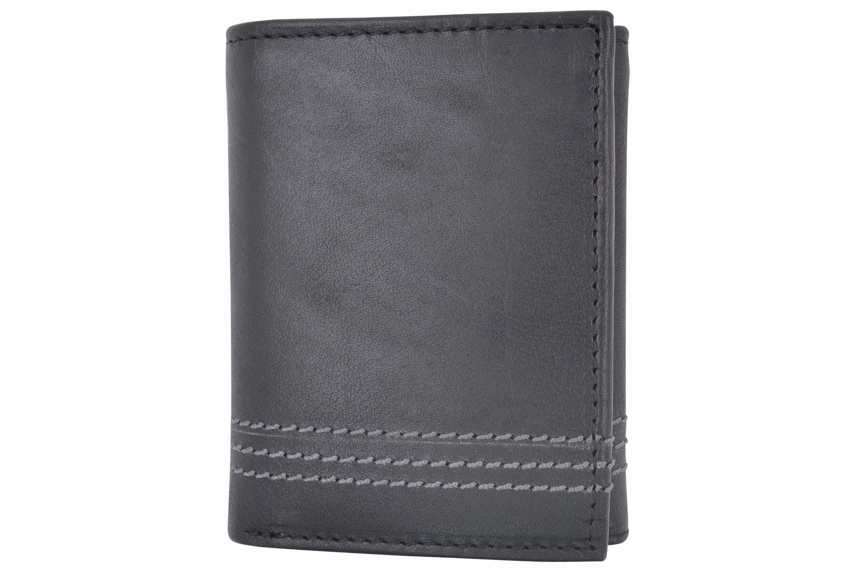 Cazoro Genuine Leather Trifold Wallets For Men Rfid Blocking Mens Slim Trifold Wallet With Id Window EndofWeek Deals