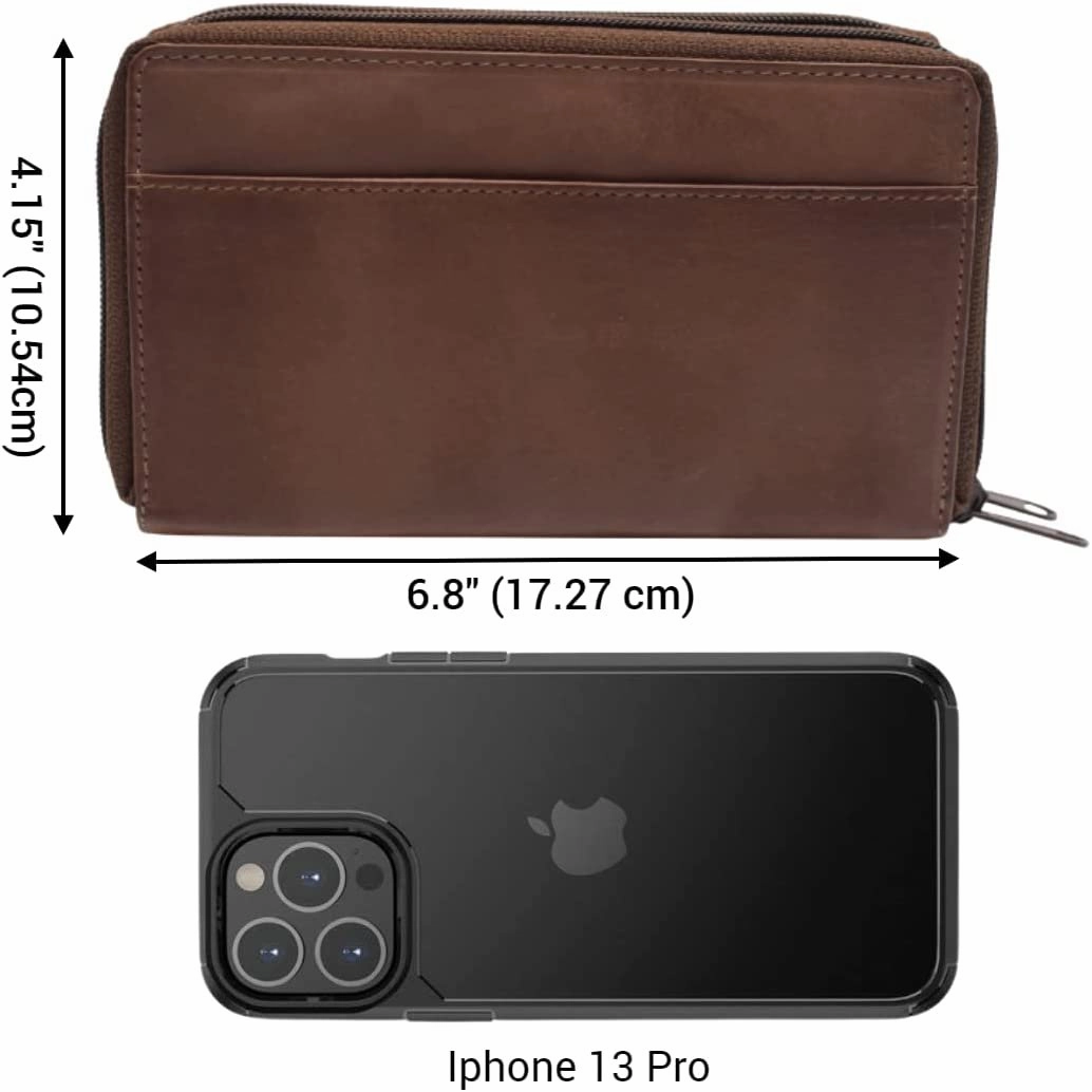 Special Deal Frenzy Dont Miss Hot Deals Cazoro Rfid Blocking Genuine Leather Zip Around Large Wallet For Women Credit Card Clutch Holder Phone Wristlet With Zipper Pocket (Purple)