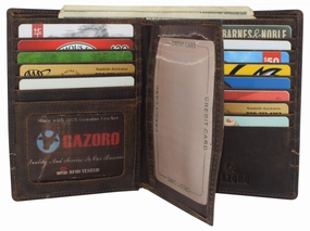 Clearance Blowout Hot Picks Today Cazoro Rfid Blocking Men'S Hipster Bifold Vintage Leather Multi-Card Id Holder European Wallet