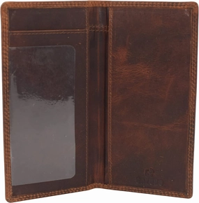 Shop Hot Picks Cazoro Rfid Blocking Vintage Leather Slim Bifold Standard Checkbook Cover Holder For Men & Women
