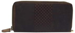 Shop the Savings Now Cazoro Women'S Rfid Vintage Genuine Leather Wristlet Wallet Double Zipper Organizer Large Phone Pocket Wallets For Women
