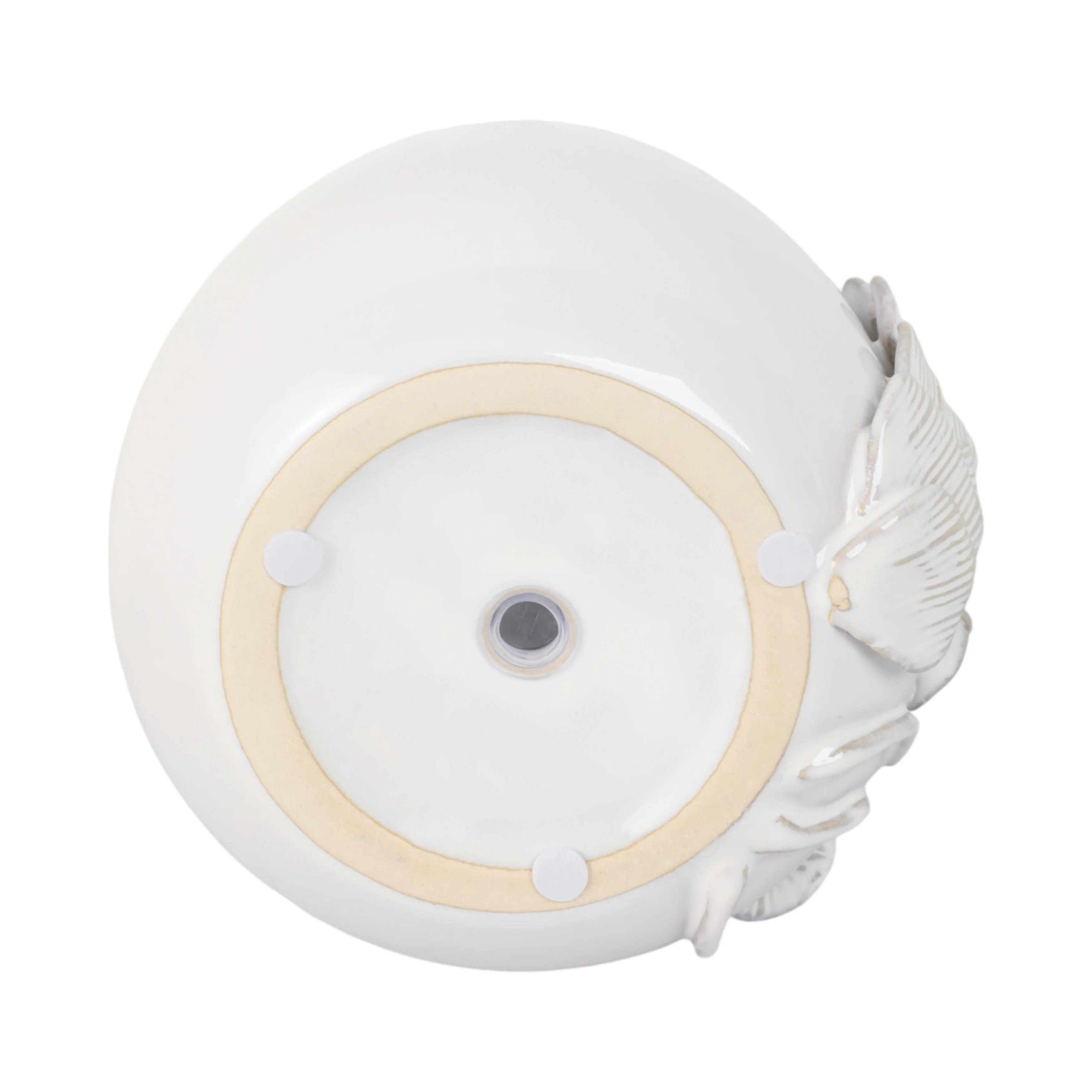Cer, 6" Mushroom Applique Planter, Ivory
