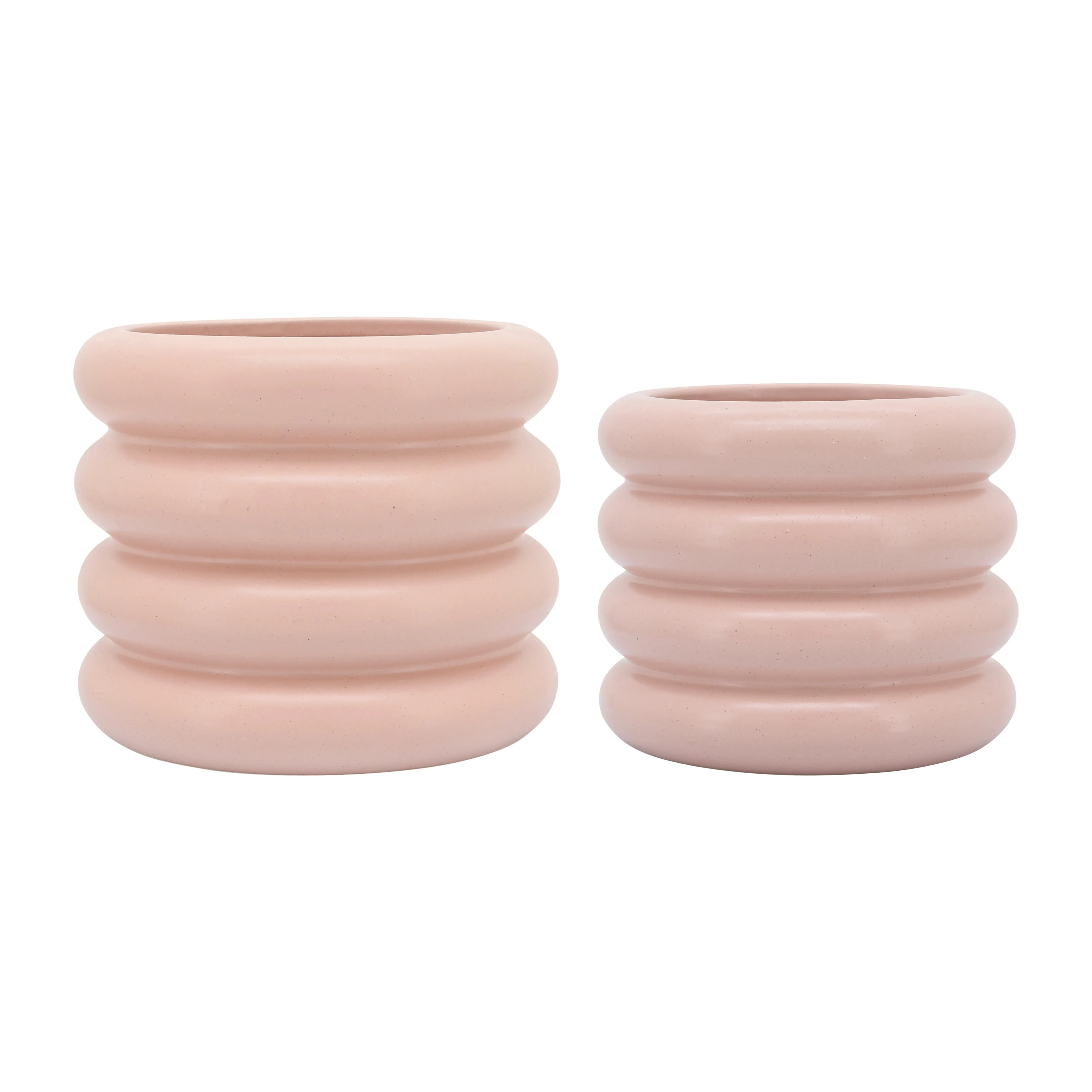 CER, 8" BIBENDUM PLANTER, DUSTY ROSE