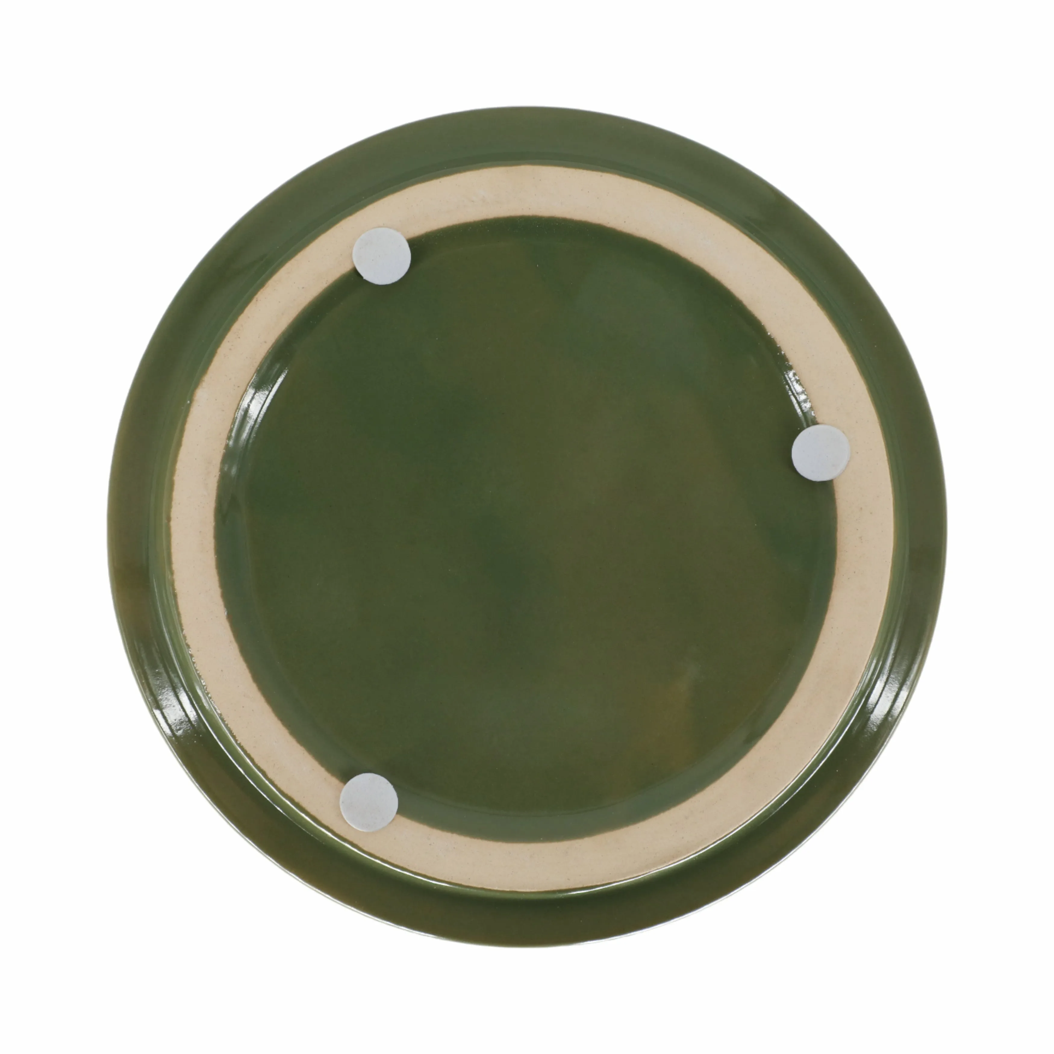 CER,  S/2  5/6" X-PLANTER W/ SAUCER,  OLIVE