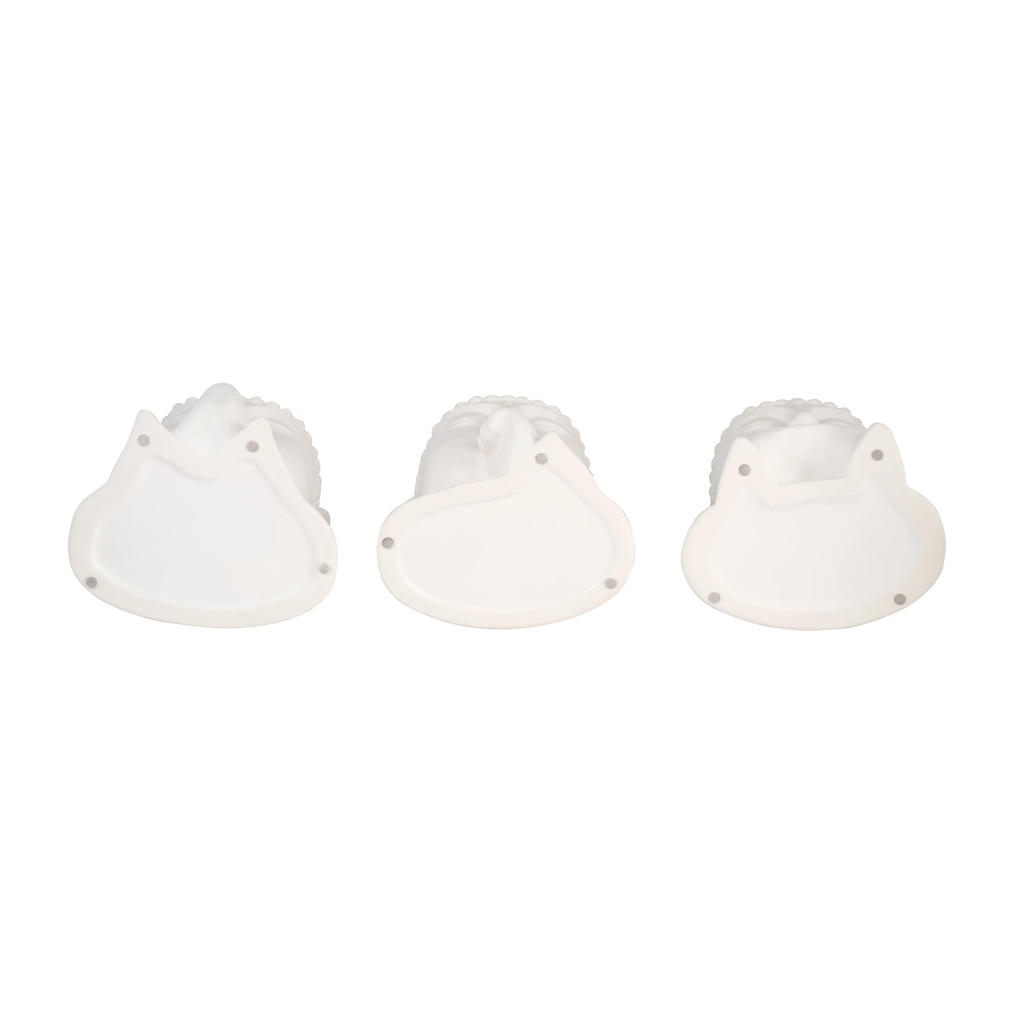 Cer, S/3 7"h Buddha Head Planters, White