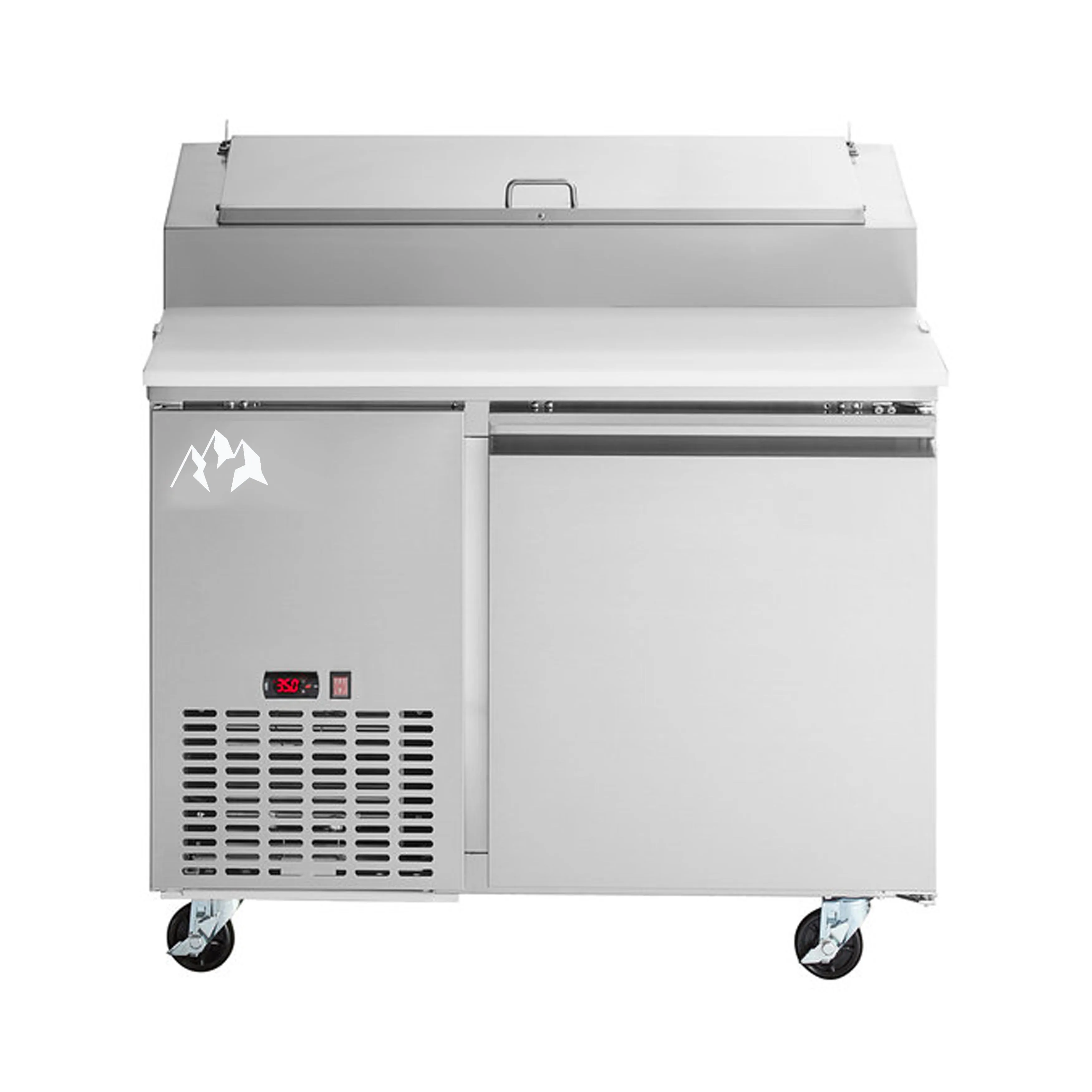 Chef AAA - APPT-49-HC, Commercial 49" Pizza Prep Table Refrigerator 6 Pans 1 Door Stainless Steel 6 cu.ft.