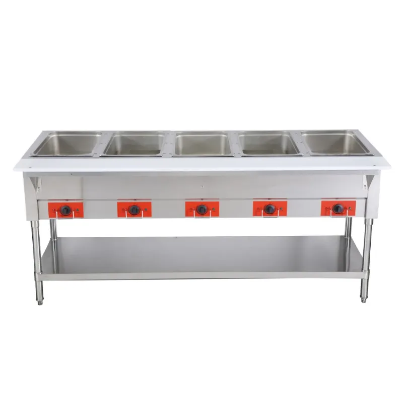 Chef AAA - FW-CN-0005-F, Commercial 72" Electric Steam Table with Cutting Board and Under-Shelf