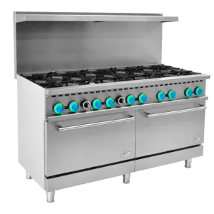 Chef AAA - R60, Commercial 60" 10 Burner Gas Oven Range