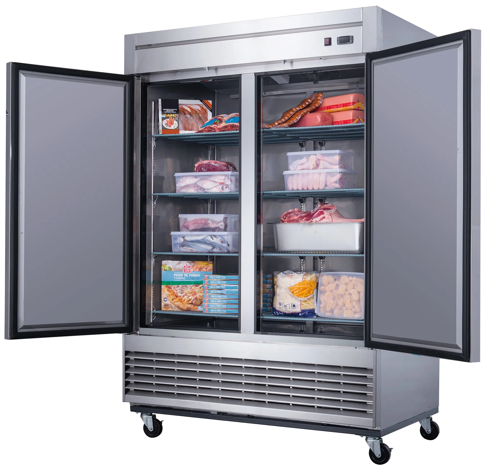 Chef AAA - T55F Commercial 55" Reach-In Freezer Solid 2 Door 40 cu.ft.