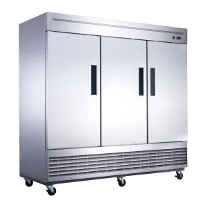 Chef AAA - T83F Commercial 83" Reach-In Freezer 3 Solid Door Stainless Steel 64 cu.ft.