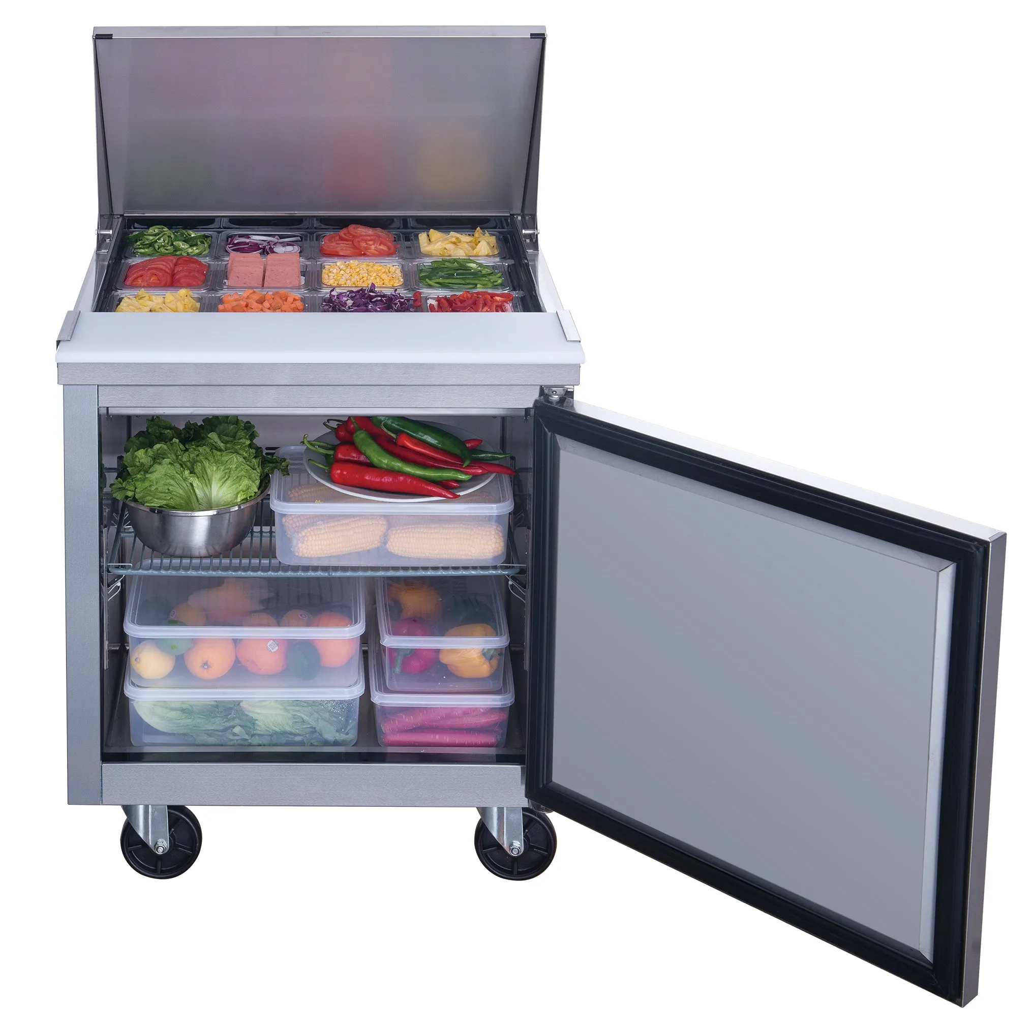 Chef AAA - TSP29M Commercial 29" 12 Pan Salad Sandwich Food Prep Table Refrigerator Mega Top 6.5cu.ft NSF
