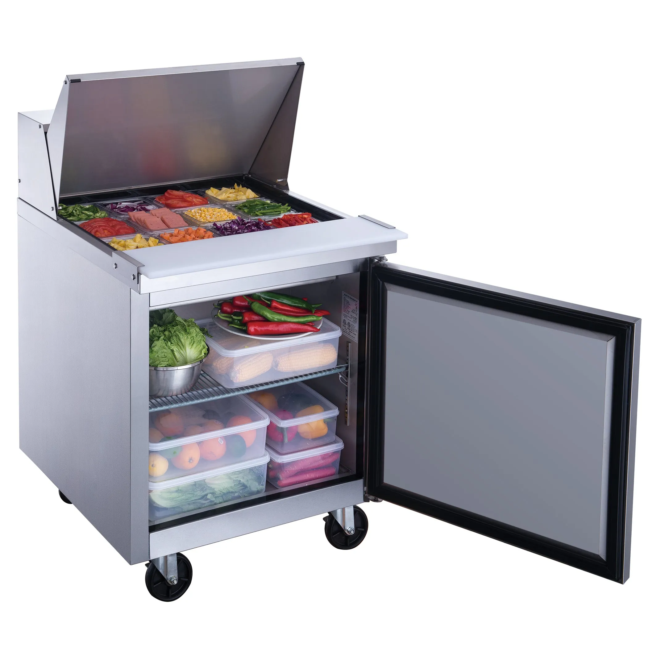 Chef AAA - TSP29M Commercial 29" 12 Pan Salad Sandwich Food Prep Table Refrigerator Mega Top 6.5cu.ft NSF