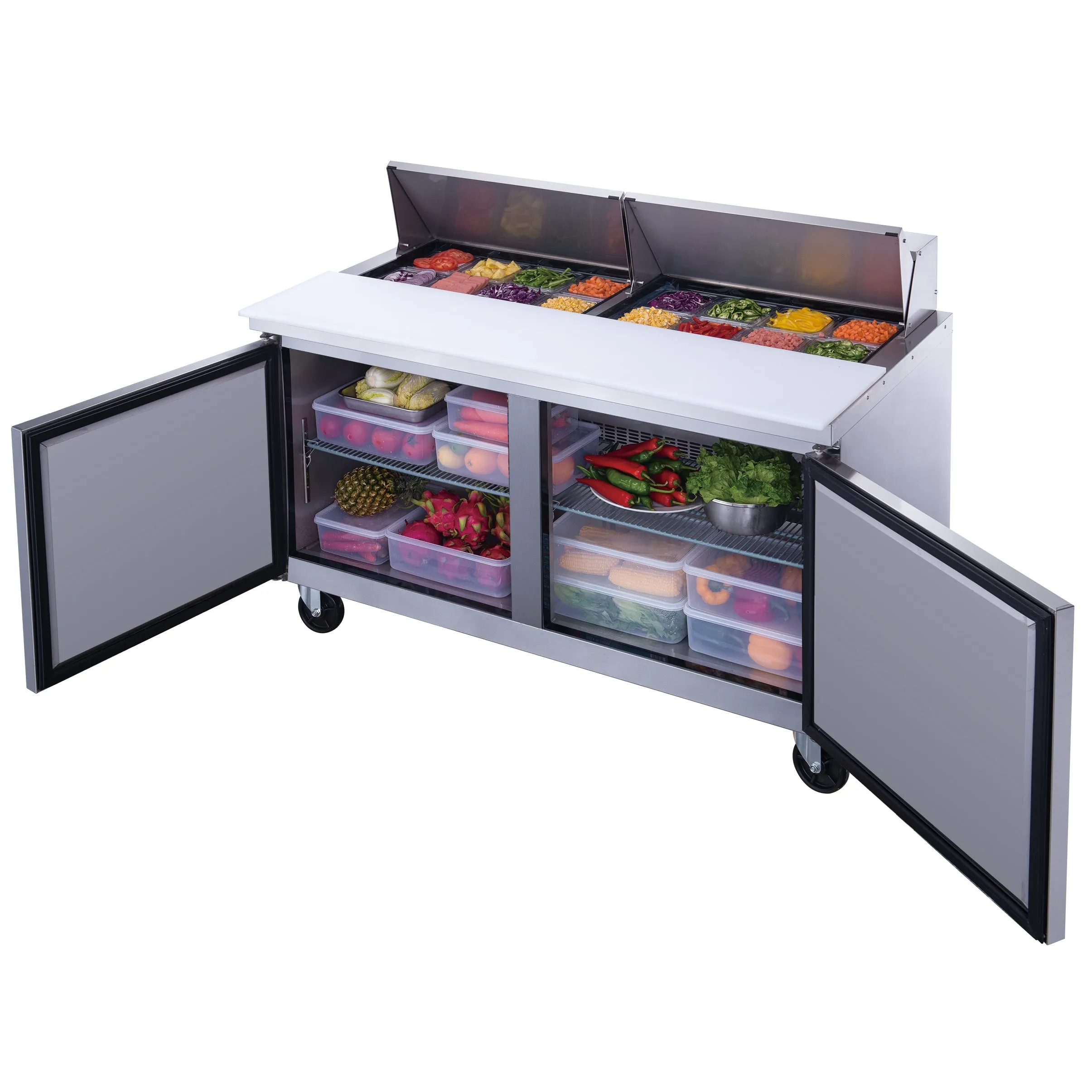 Chef AAA - TSP60 Commercial 60" 16 Pan Salad Sandwich Food Prep Table Refrigerator