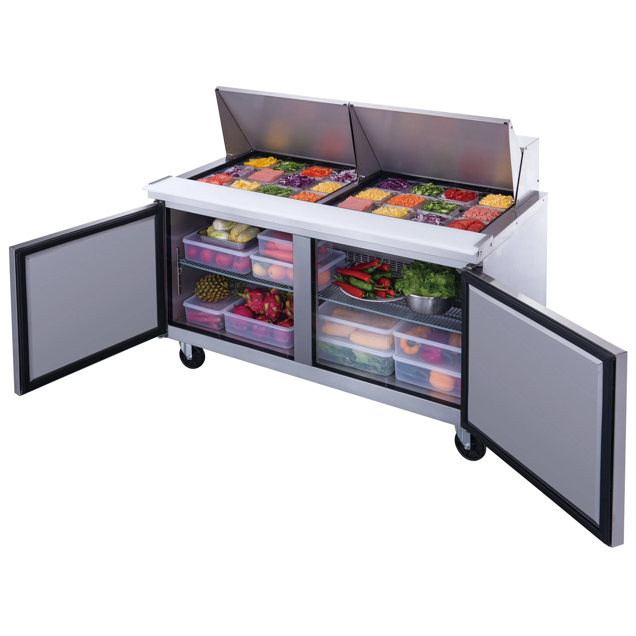 Chef AAA - TSP60M Commercial 60" 24 Pan Salad Sandwich Food Prep Table Refrigerator Mega Top
