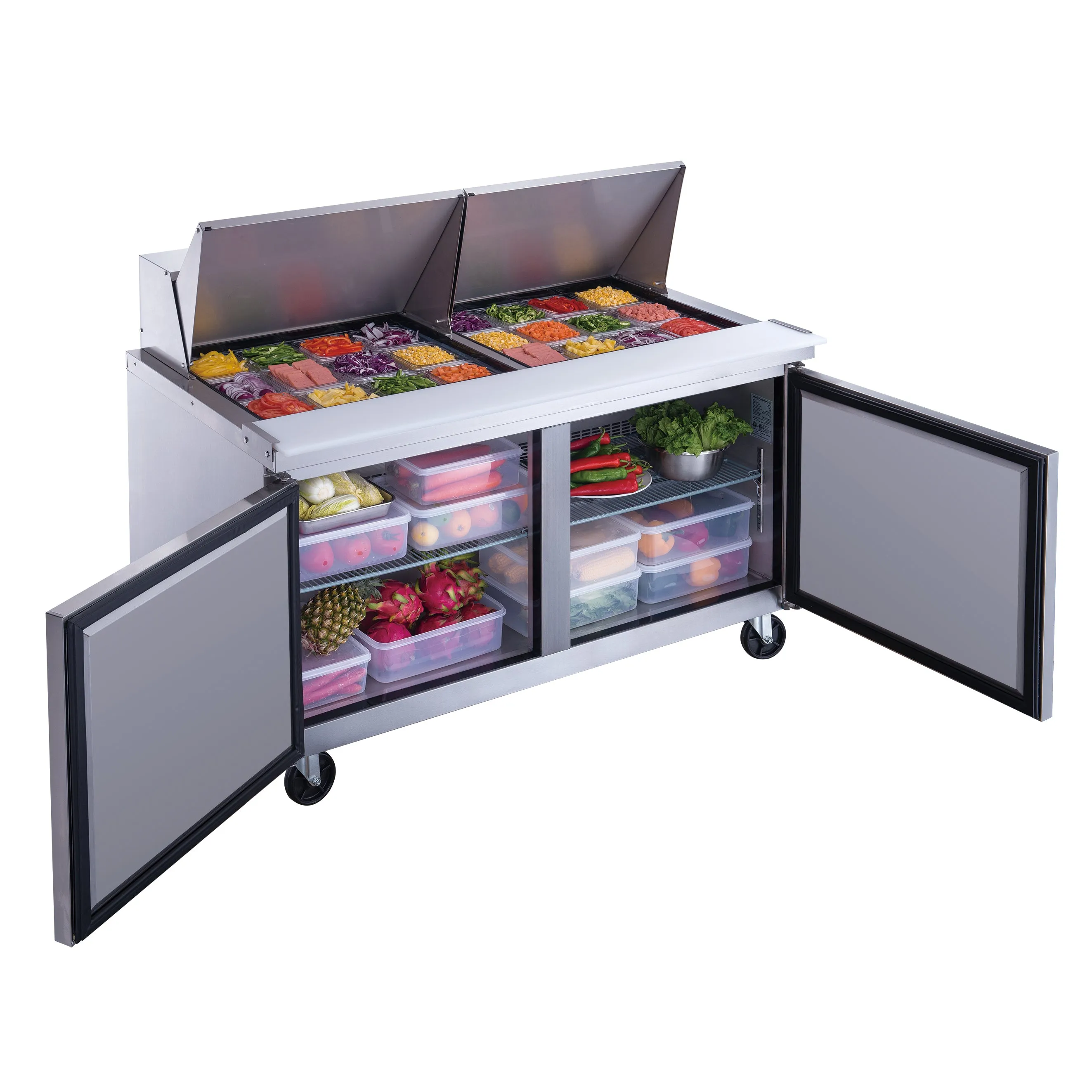 Chef AAA - TSP60M Commercial 60" 24 Pan Salad Sandwich Food Prep Table Refrigerator Mega Top