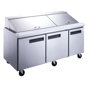Chef AAA - TSP72M Commercial 72" 30 Pan Salad Sandwich Food Prep Table Refrigerator Mega Top