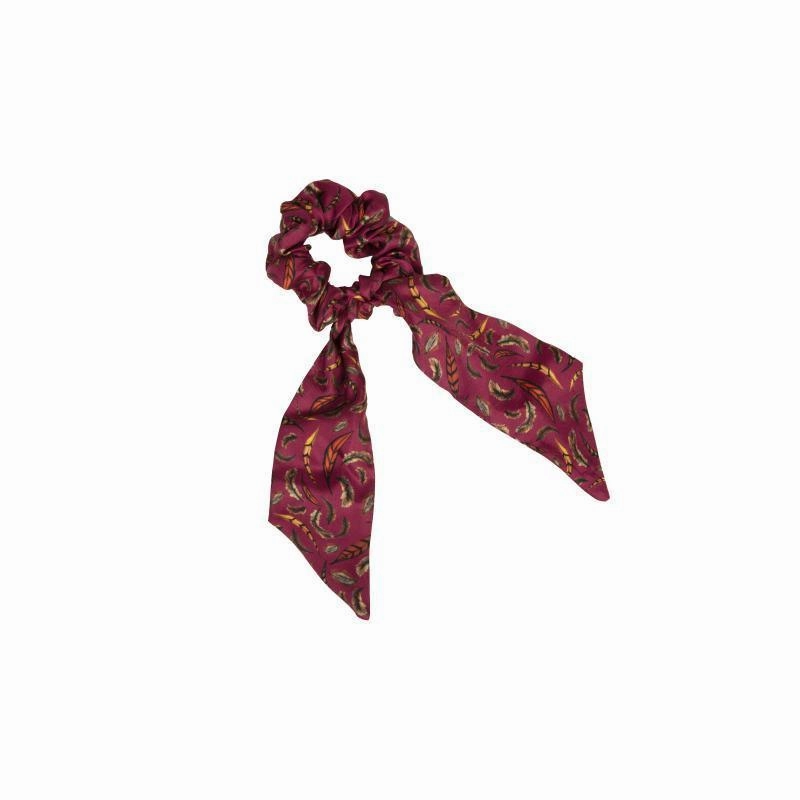 Clare Haggas Birds Of A Feather Silk Hair Scrunchie - Mulberry Hot Item Clearance Special Savings Today