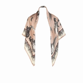 Dont Miss Todays Deal Shop Now Save Clare Haggas Turf War Monochrome Large Twill Silk Scarf - Limited Edition - Blush Pink
