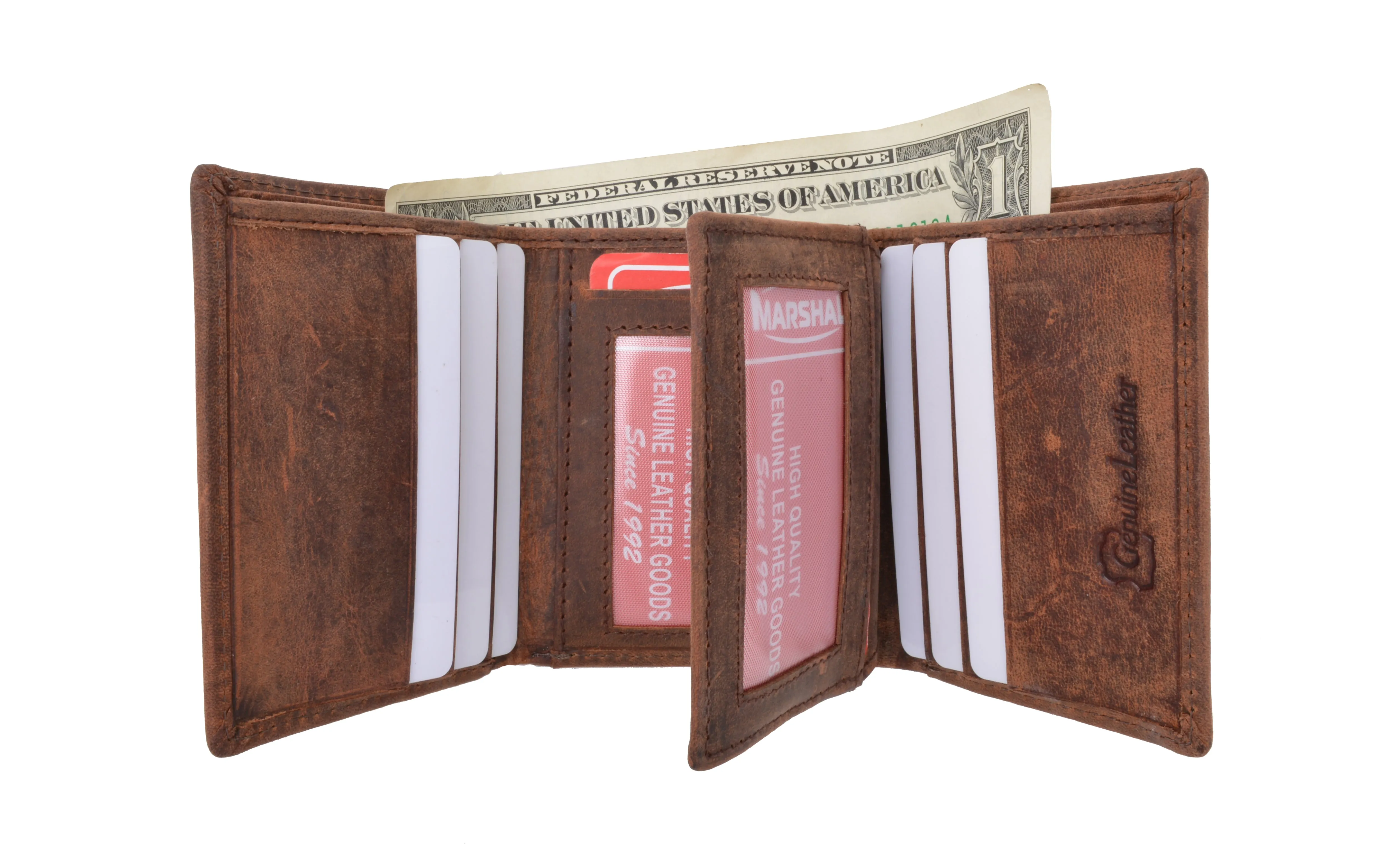 Best Price Online Gift Sale Event Rfid Blocking Mens Chain Biker Vintage Genuine Leather Classic Trifold Wallet