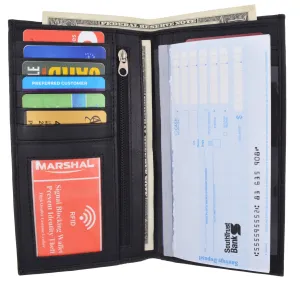 Sweet Deal Today New Leather Checkbook Cover Card Holder Wallet W/ Id Window Unisex Rfid Blocking