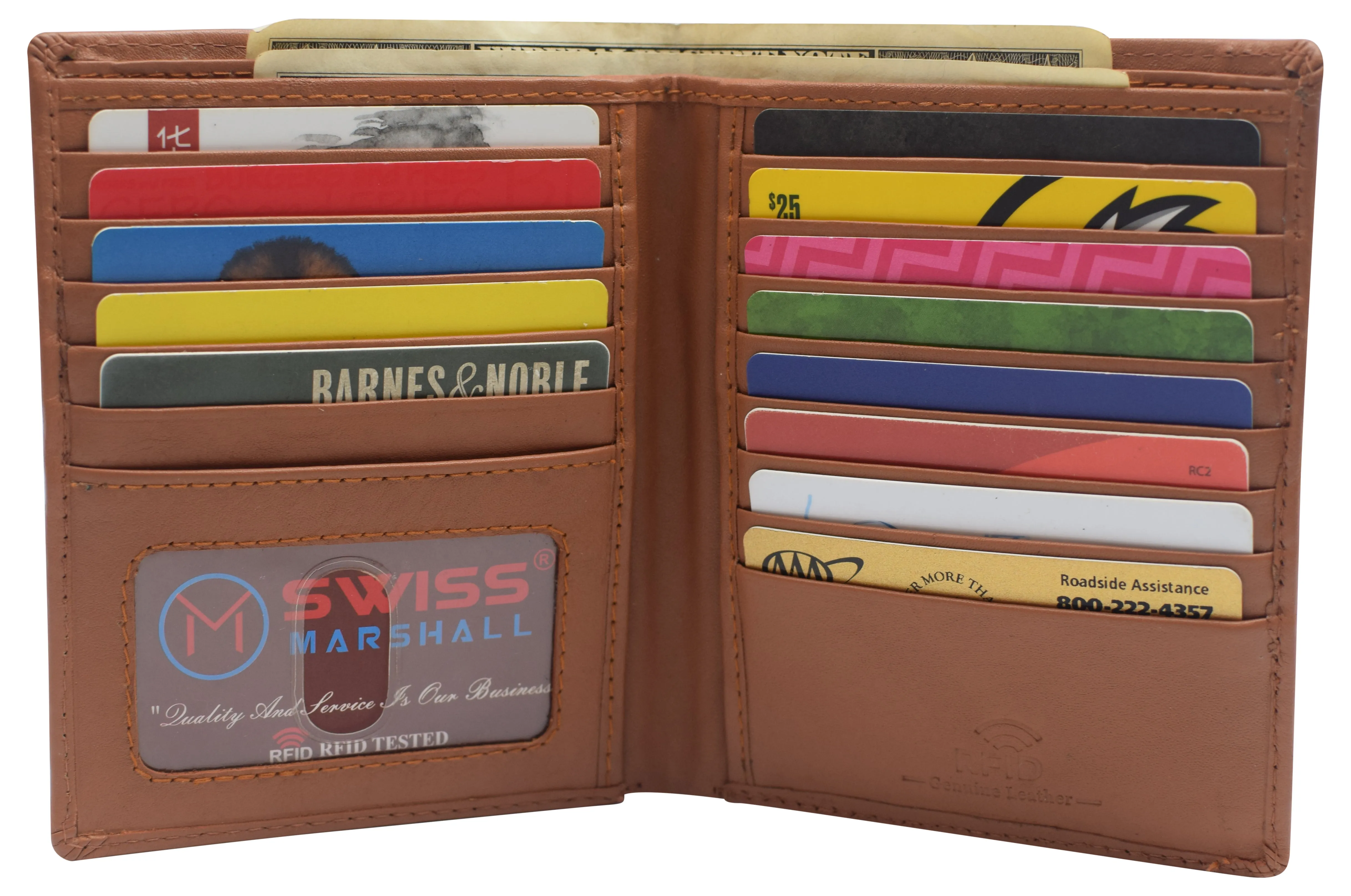 MustHave Clearance Exclusive Online Deal Swiss Marshall Rfid Men'S Slim Bifold Hipster Premium Leather Euro Wallet