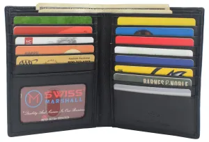 Swiss Marshall Rfid Men'S Slim Bifold Hipster Premium Leather Euro Wallet Big Savings Alert