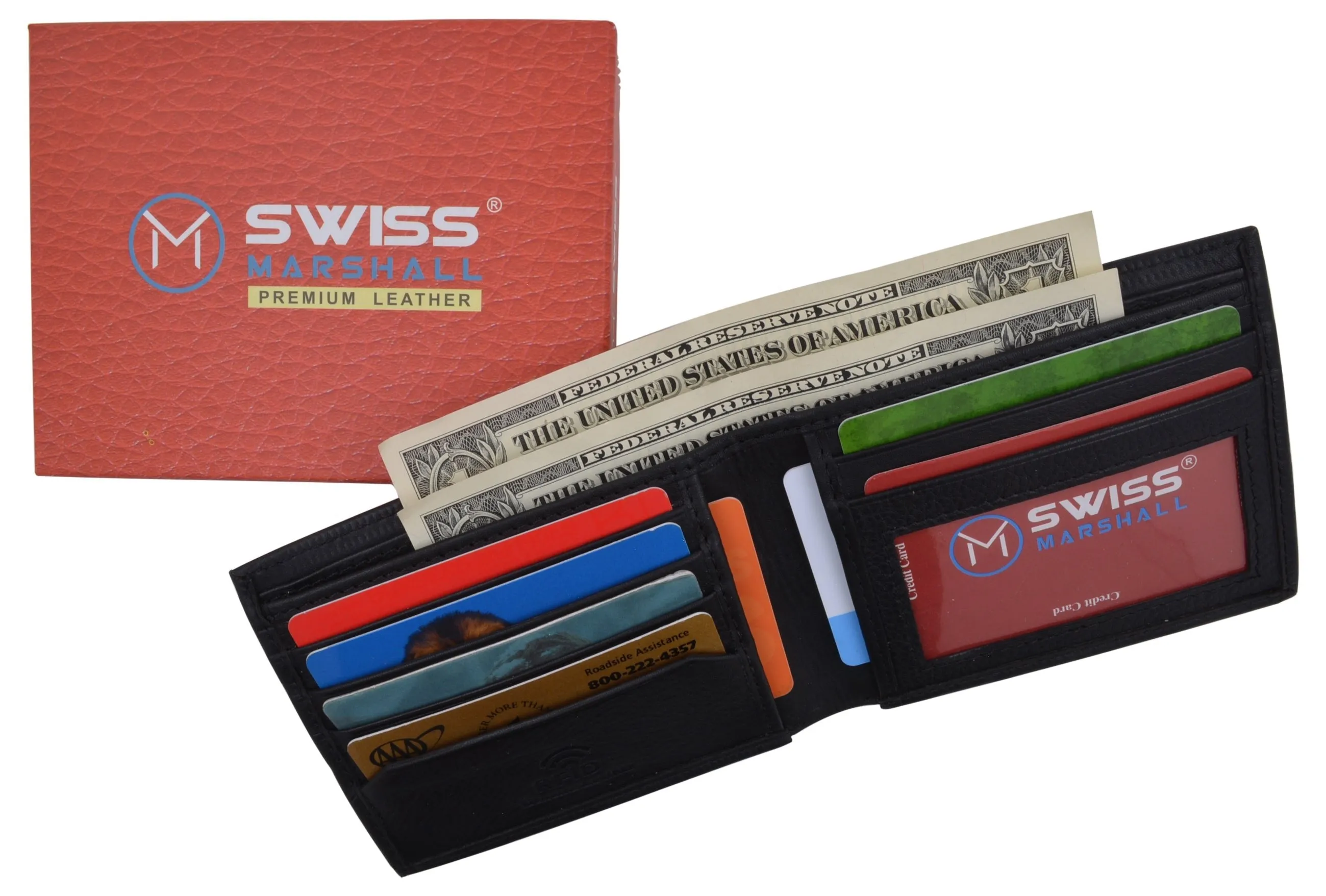 Premium Leather Rfid Blocking Men'S Slim Bifold Credit Card Id Wallet Black Gift Box Today Only Discount Alert