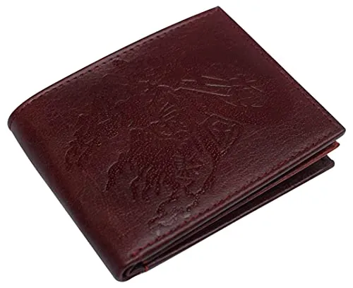 Daily Special Offer Marshal Leather Rfid Blocking Biker Logo Classic Bifold Wallet For Men