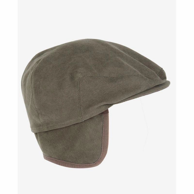 Todays Hot Pick Special Deals Online Barbour Beaufort Mens Waterproof Flat Cap - Dark Olive