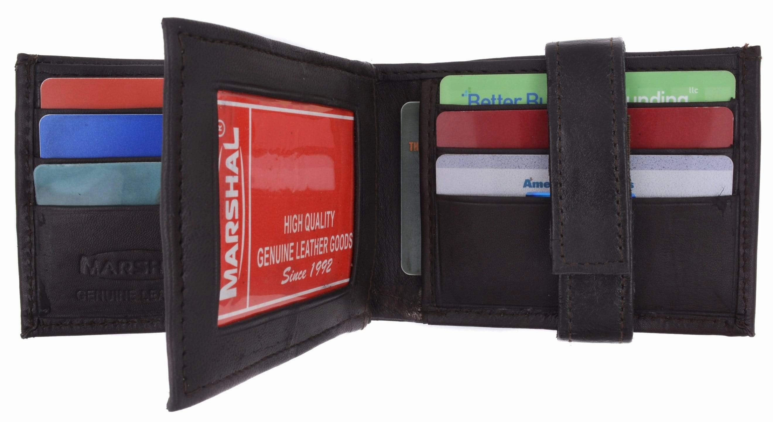Instant Deal Today Big Savings Alert Mens Genuine Leather Wallet Euro Traveler Style With Center Flip Id Window 2152