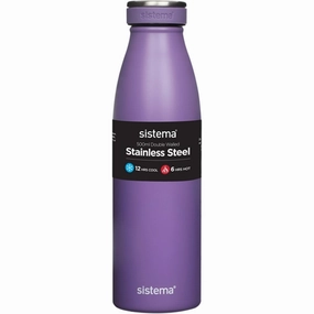 Sistema Stainless Steel Drink Bottle 500 Ml Misty Purple Hot Item Clearance