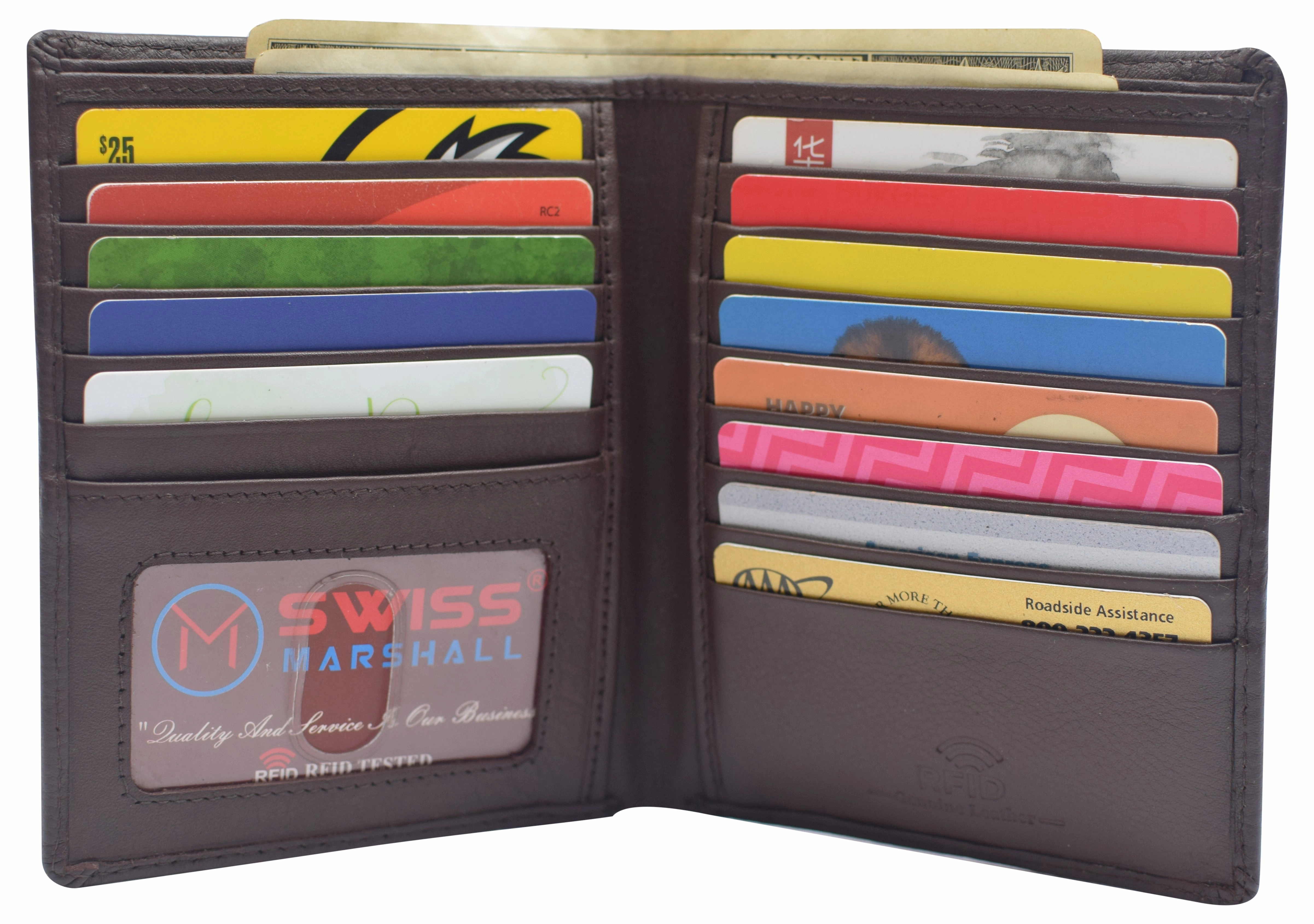 Swiss Marshall Rfid Men'S Slim Bifold Hipster Premium Leather Euro Wallet Hot Price Drop