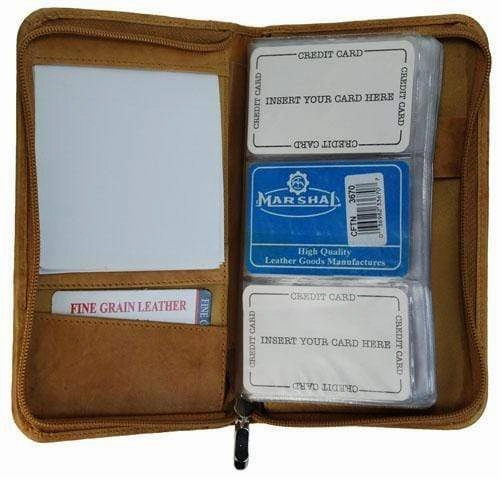 Best Deal Online Instant Discount Genuine Leather Zip Around Large Business Credit Card Holder 3670 Cf (C)