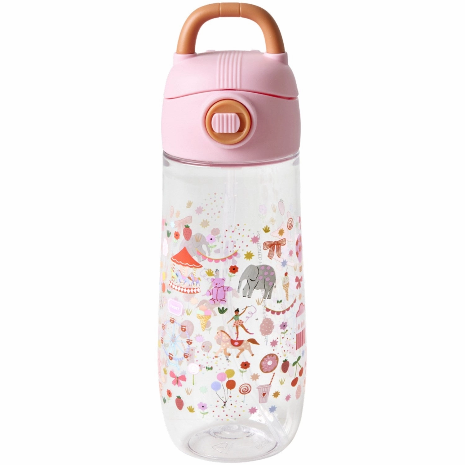 Big Clearance Event Shop Save Big Rice Pink Fun Fair Print Plastic Kids Drinking Bottle 550 Ml