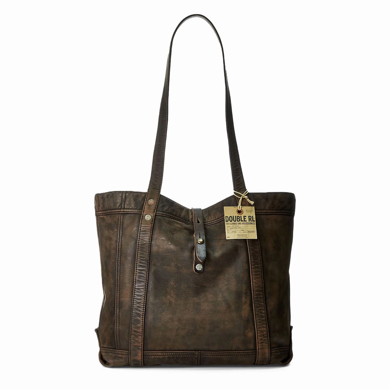 Big Savings Event Rrl By Ralph Lauren Leather Tote Black Over Brown