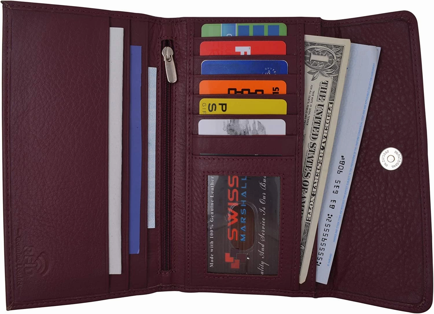Swiss Marshal Ladies Rfid Blocking Genuine Leather Long Clutch Credit Card Id Wallet Grab Save Today Exclusive Deal Inside