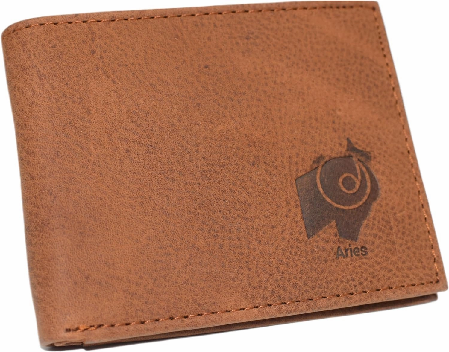 Marshal Aries Men'S Genuine Leather Bifold Trifold Rfid Blocking Wallet Zodiac Sign (Trifold) Instant Hot Deal
